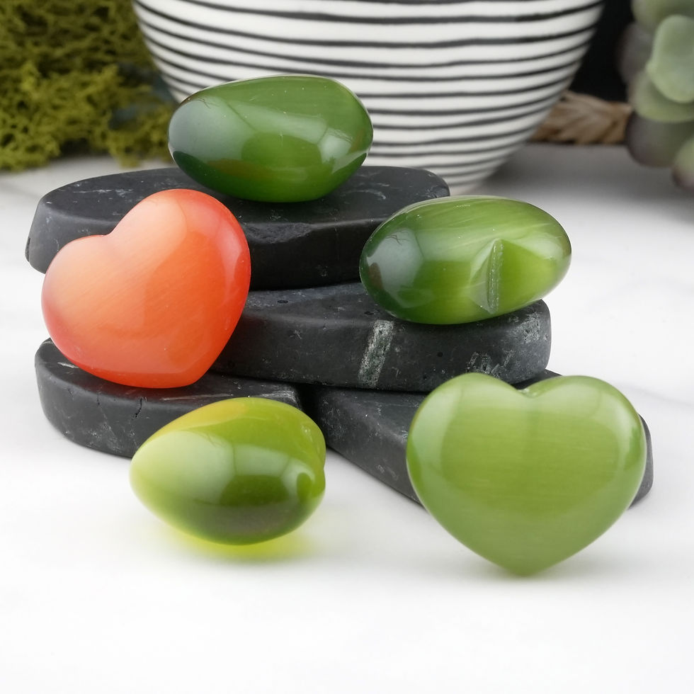 Miniatura: Rainbow Cats Eye Crystal Heart Spiritual Protection Decor Gift Meditation Energy