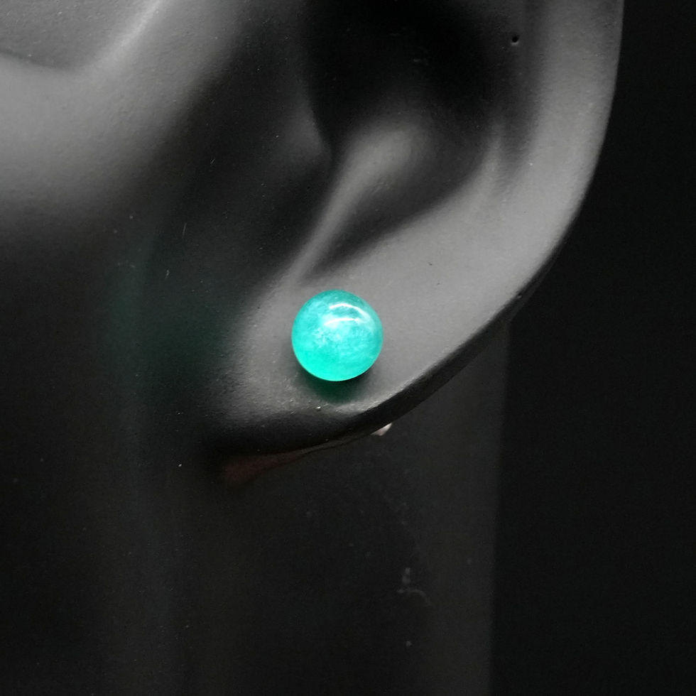 Thumbnail: Amazonite Crystal Sphere Stud Earrings 925 Silver Jewelry Gift Spiritual Stones