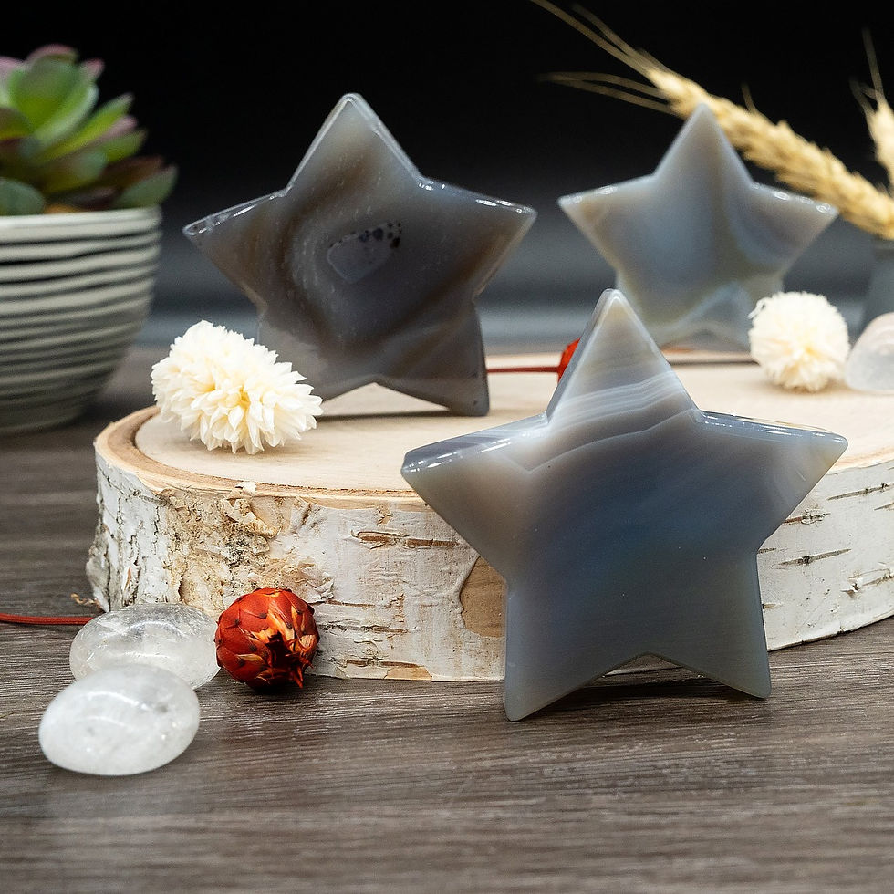 Miniatura: Agate Star Crystal Healing Decor Gift Spiritual Energy Stone Altar Display Star