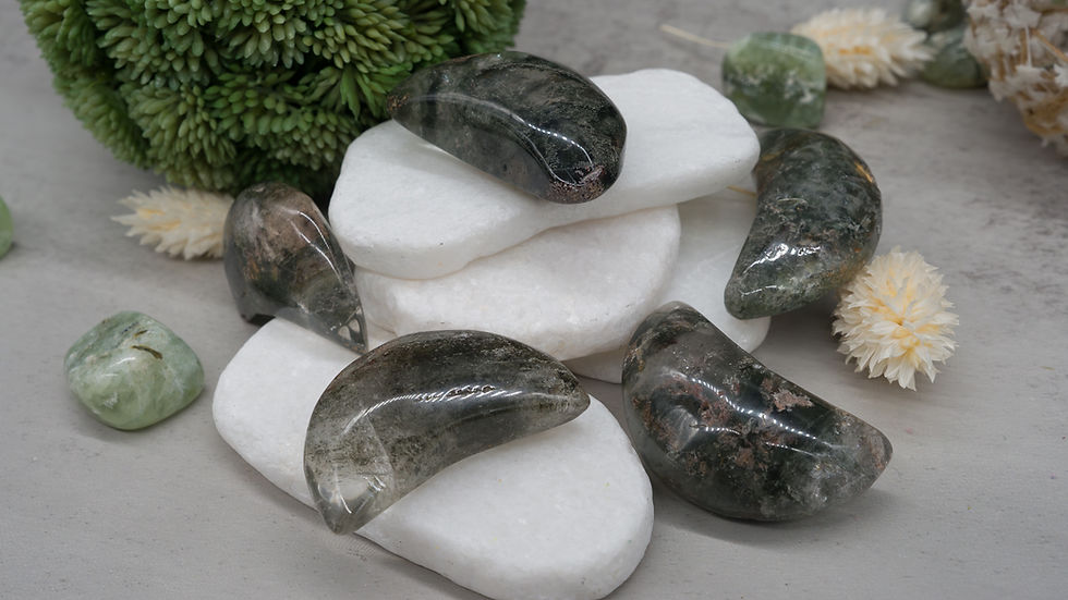 Thumbnail: Garden Quartz Crystal Carving Moon Tiered Tray Decor