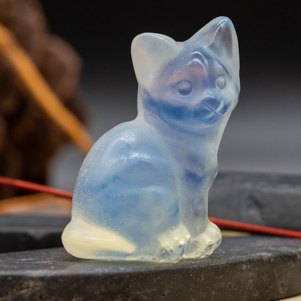 Miniatura: Opalite Sitting Cat Crystal Figurine Healing Decor Gift Meditation Altar Display