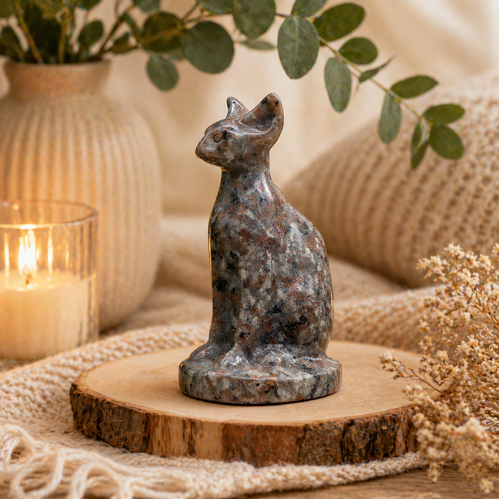 Miniatura: Yooperlite Crystal Cat Carving UV Reactive Glowing Cat Lover Animal Decor Gift