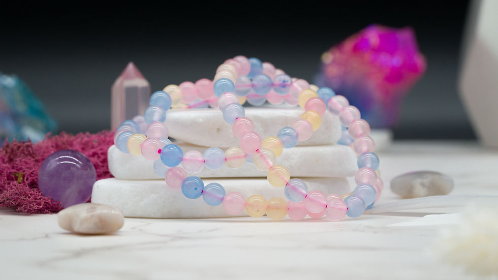 Thumbnail: Natural Morganite Crystal Bracelet Heart Chakra Stone Handmade Jewelry Natural