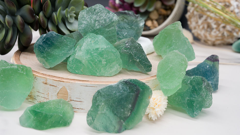 Thumbnail: Raw Green Fluorite Crystal Specimen Spiritual Healing Purification Meditation