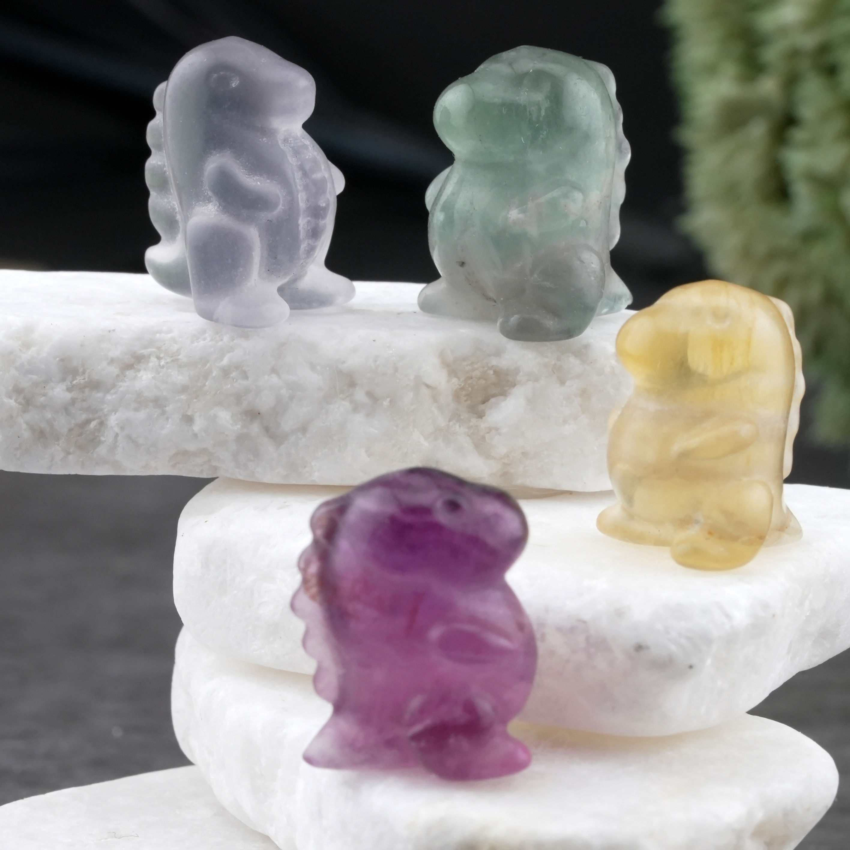 Fluorite Crystal Mini T-Rex Dino Sculpture Healing Decor Gift Energy Crystal