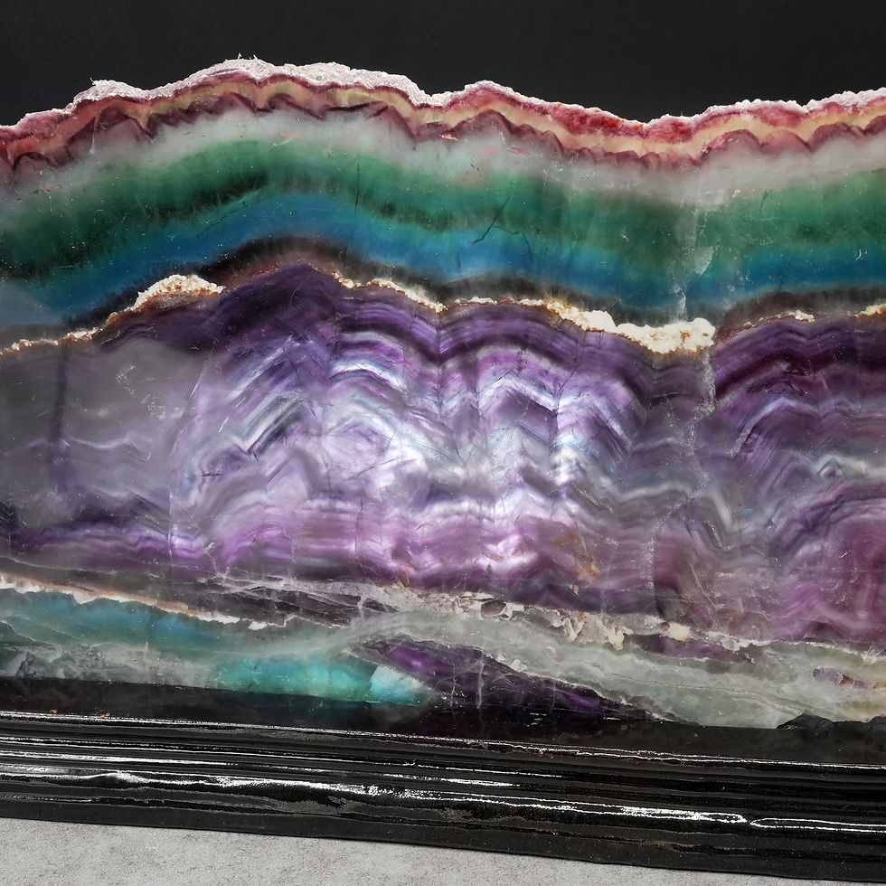 Thumbnail: Natural Fluorite Slab Crystal Display Slice Natural Stone Spiritual Decor Gift