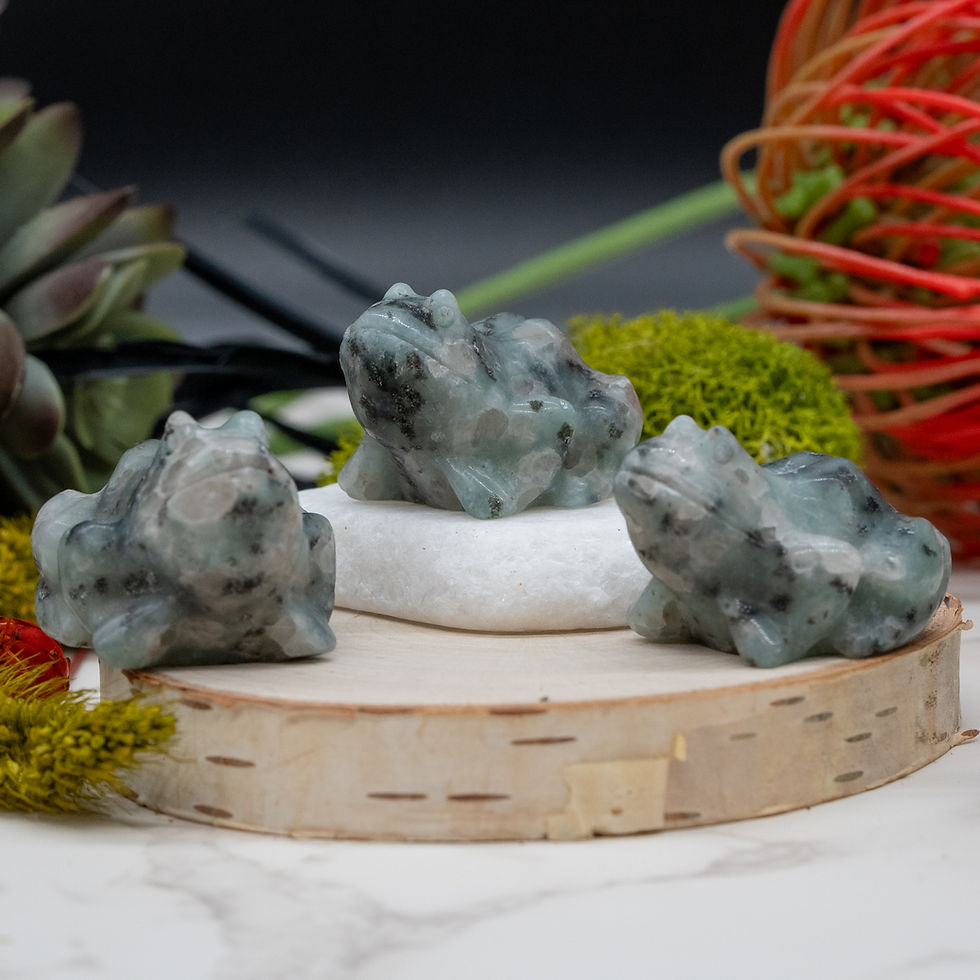 Miniatura: Kiwi Jasper Crystal Frog Carving Terrarium Decor Animal Figurine Gemstone Gift