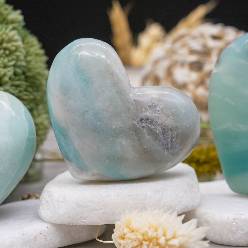 Miniatura: Caribbean Calcite Heart Crystal Decor Gift Healing Stone Spiritual Energy Piece