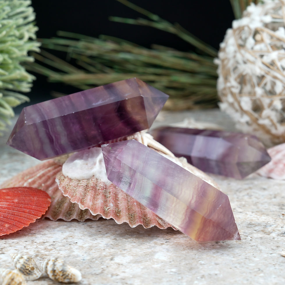Thumbnail: Purple Fluorite DT Crystal Healing Wand Spiritual Protection Gift Meditation