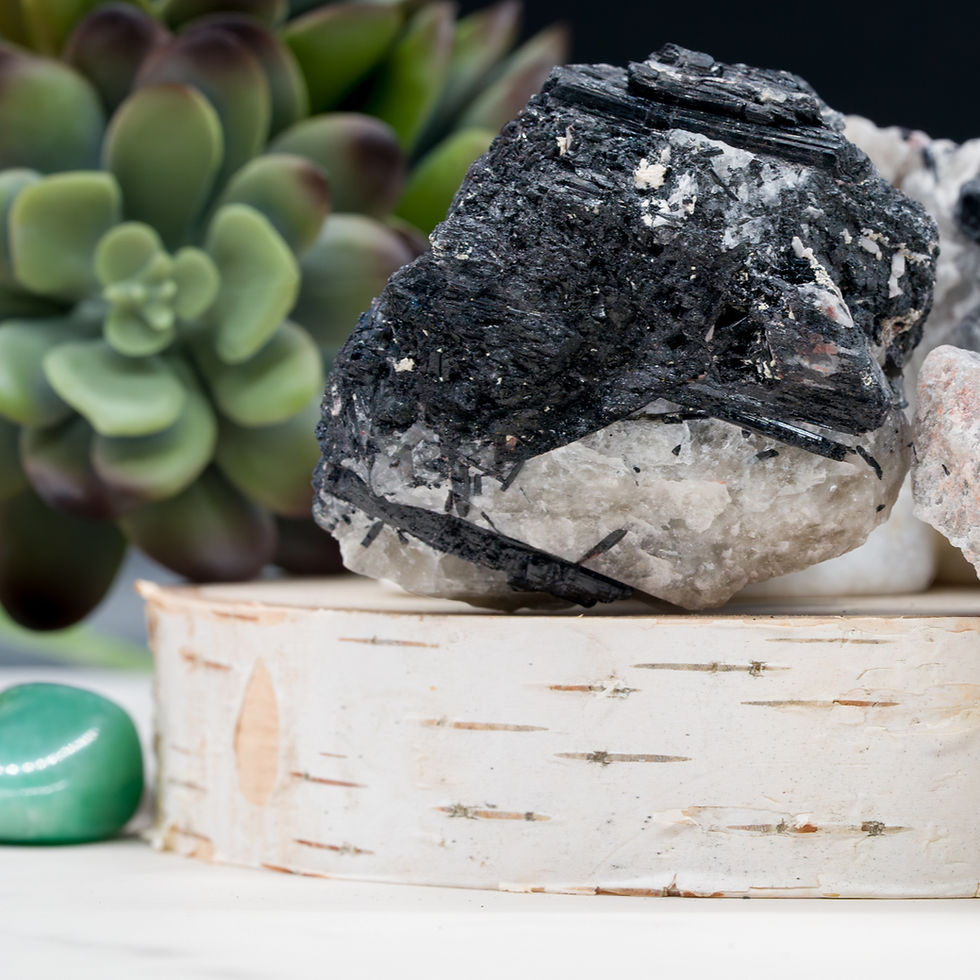 Miniatura: Quartz Black Tourmaline Raw Specimen Crystal Healing Stone Decor Spiritual Gift