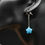 Thumbnail: Blue Apatite Crystal Puffy Star Hanging Earrings 925 Silver Boho Jewelry Gift