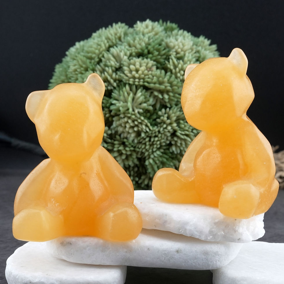 Thumbnail: Honey Calcite Bear Crystal Figurine Healing Decor Spiritual Gift Home Display