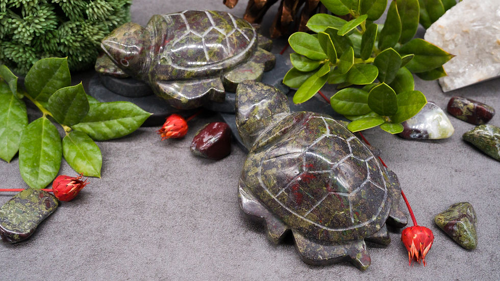 Miniatura: Natural Dragons Blood Jasper Crystal Turtle Carving Stone Animal Figurine GIft