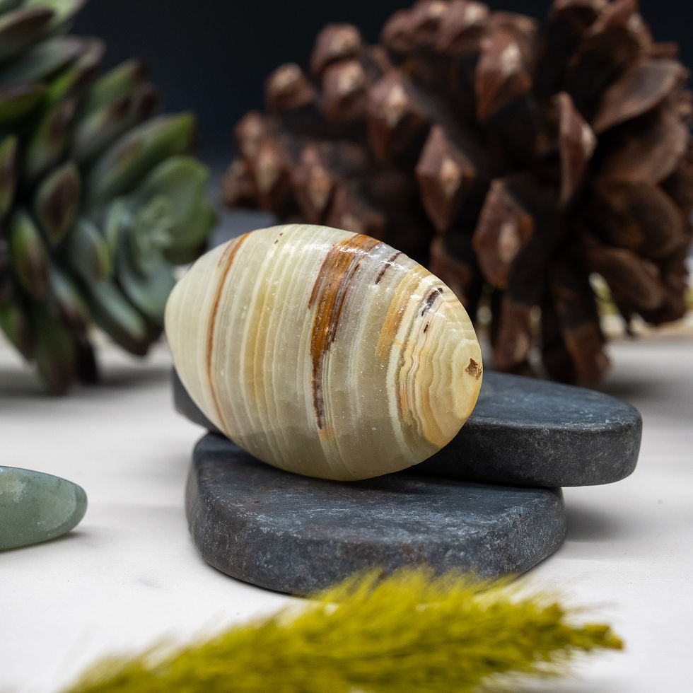 Miniatura: Green Onyx Palm Stone Pocket Crystal Trinket Gift Spiritual Meditation Decor