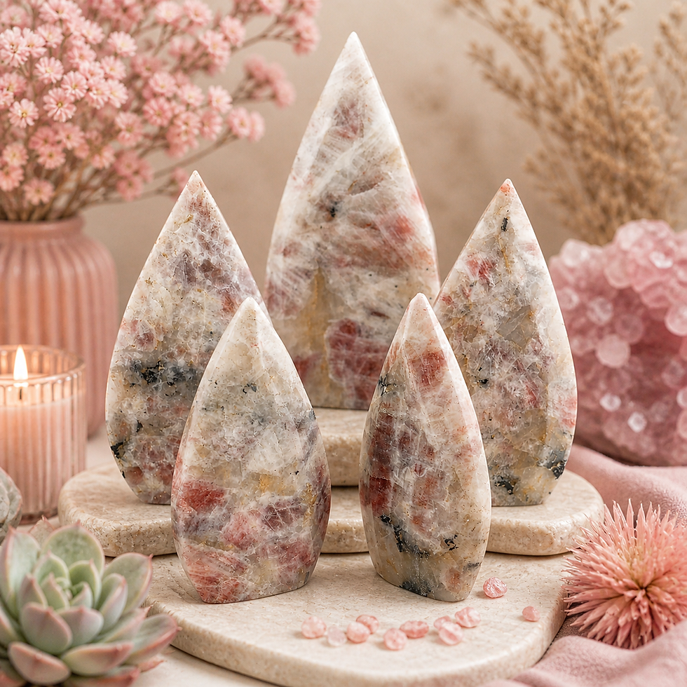 Miniatura: Sunstone Freeform Flame Crystal Energy Protection Stone Meditation Altar Decor
