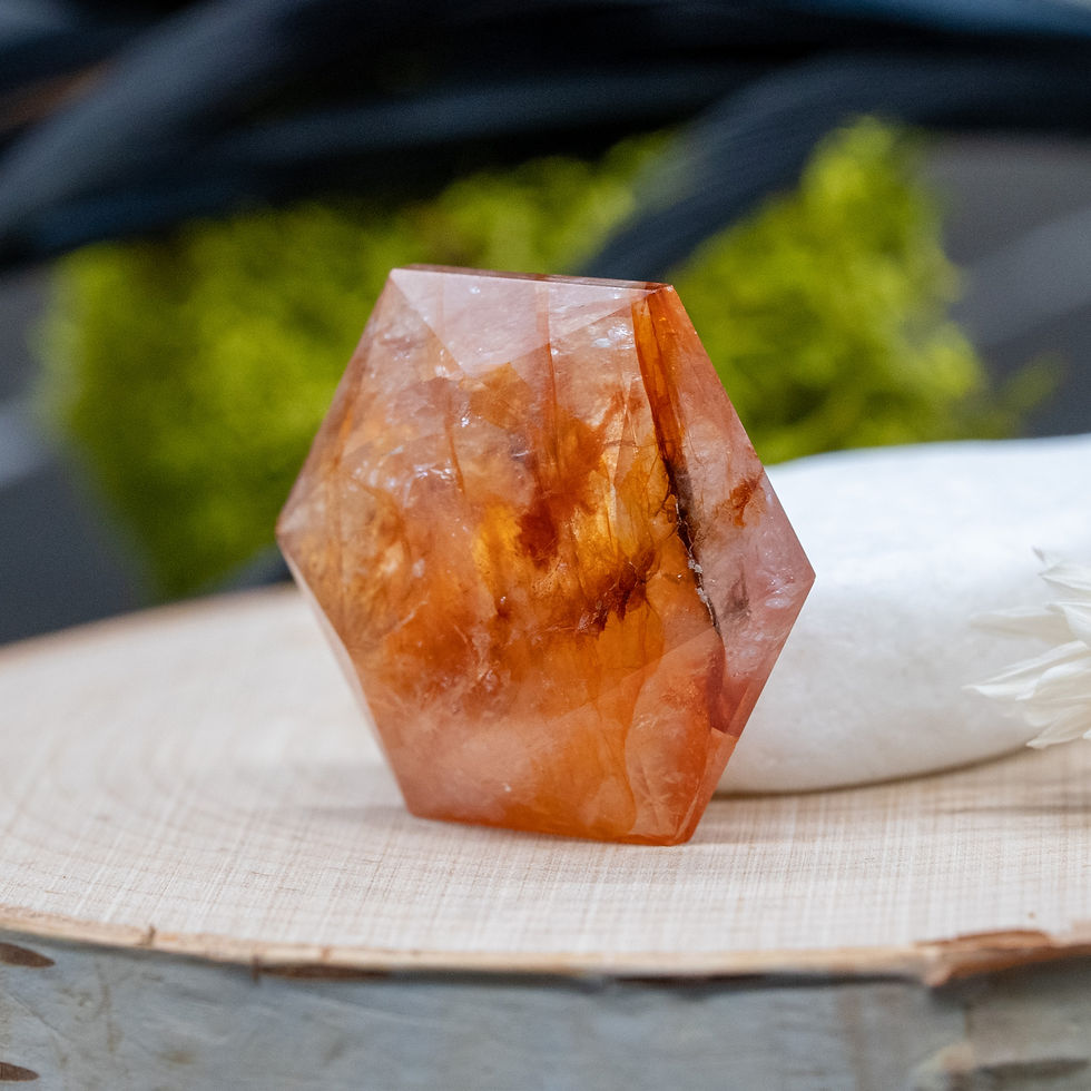 Miniatura: Fire Quartz Polyhedron Crystal Pocket Stone Spiritual Energy Meditation Trinket