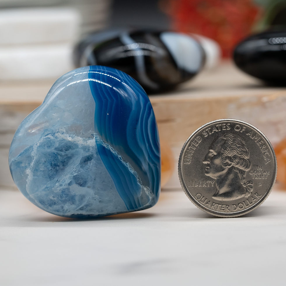 Miniatura: Crystal Agate Puffy Heart Spiritual Energy Gift Crystal Boho Shelf Desk Decor