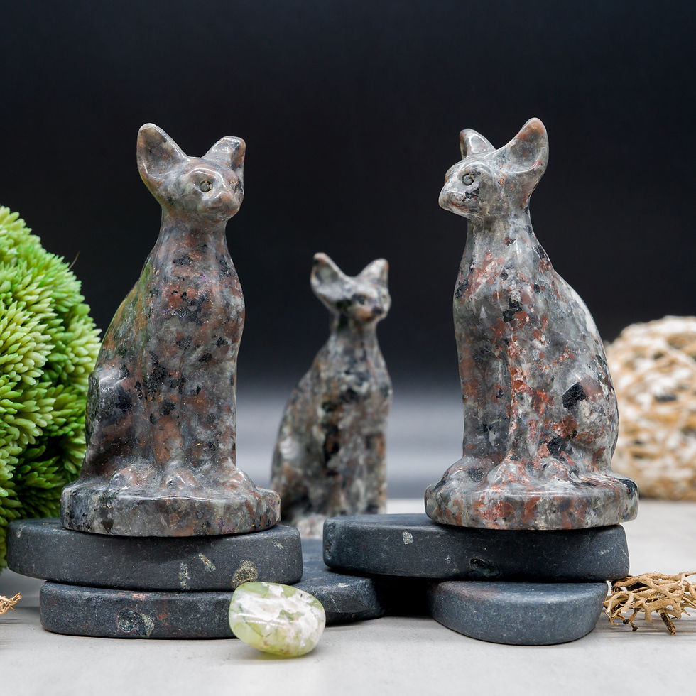 Miniatura: Yooperlite Crystal Cat Carving UV Reactive Glowing Cat Lover Animal Decor Gift