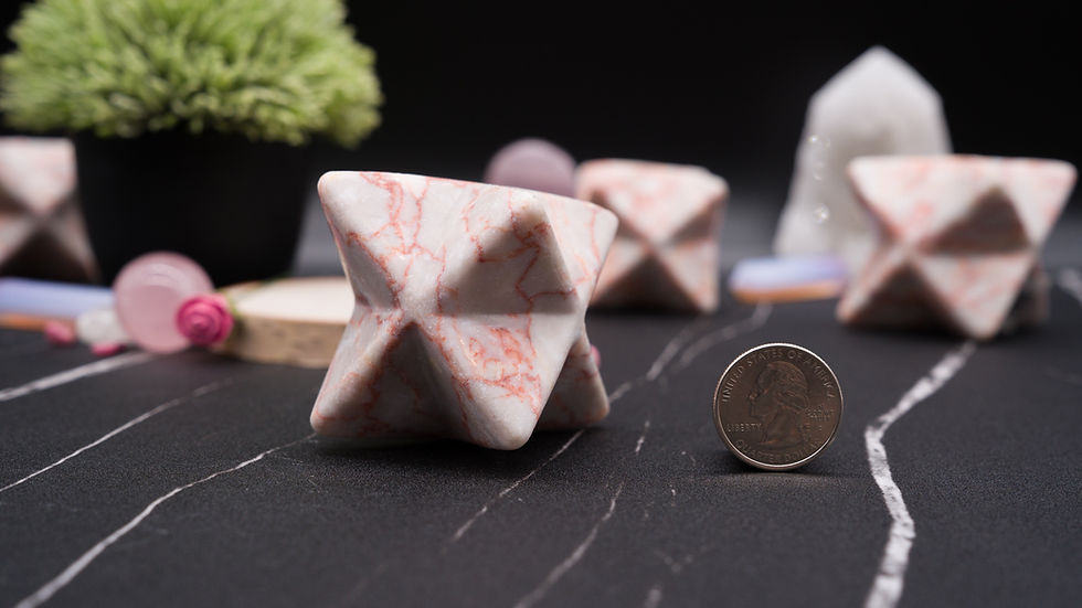 Thumbnail: Red Network Jasper Crystal Merkaba Star Carving Spiritual Healing Meditation