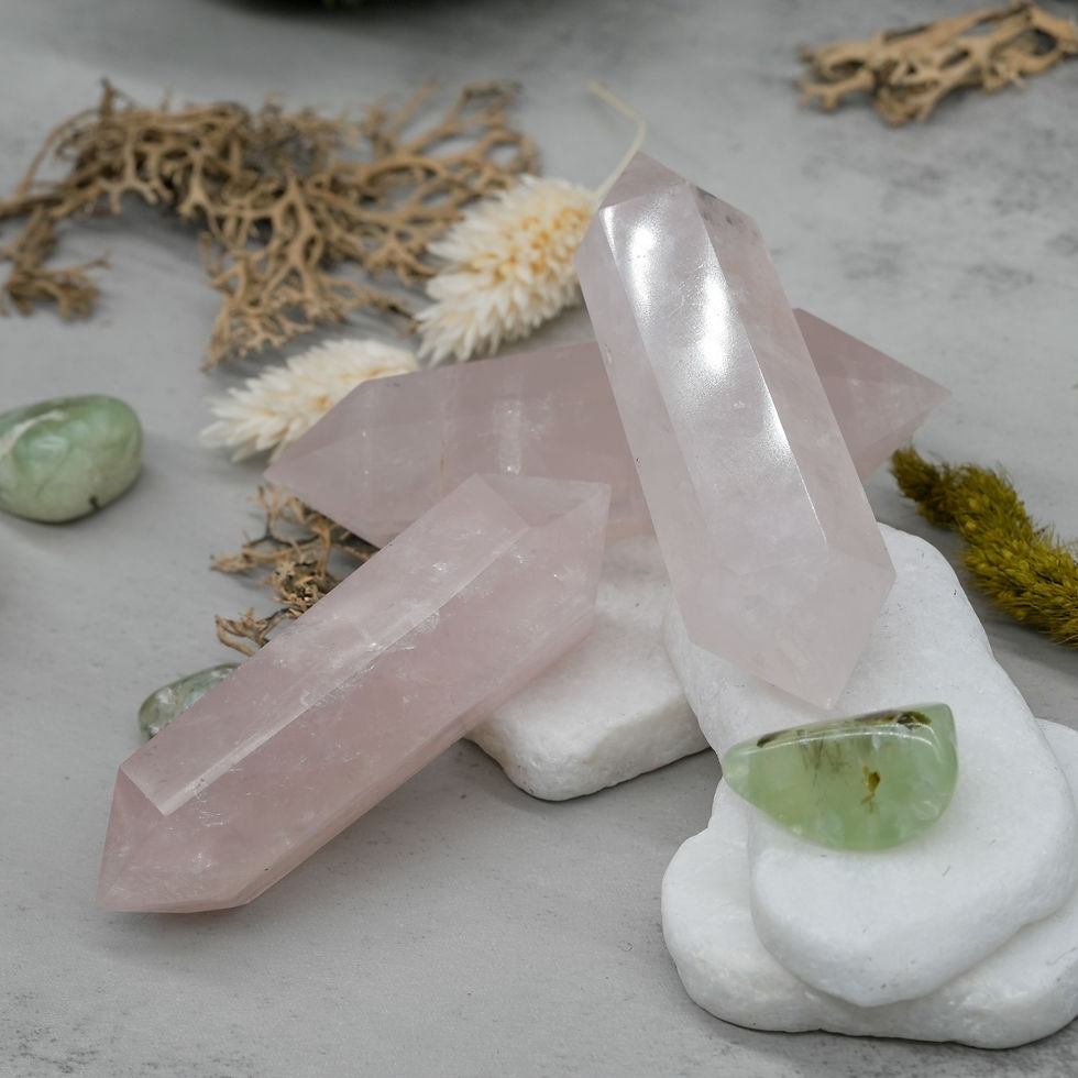 Miniatura: Natural Rose Quartz DT Crystal Wand Spiritual Energy Tool Pink Gemstone Decor