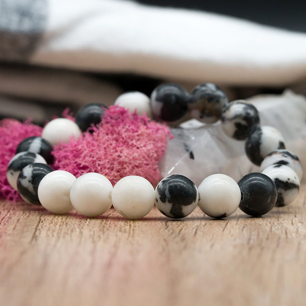 Miniatura: Zebra Jasper Crystal Bracelet Healing Protection Stone Stackable Jewelry Gift