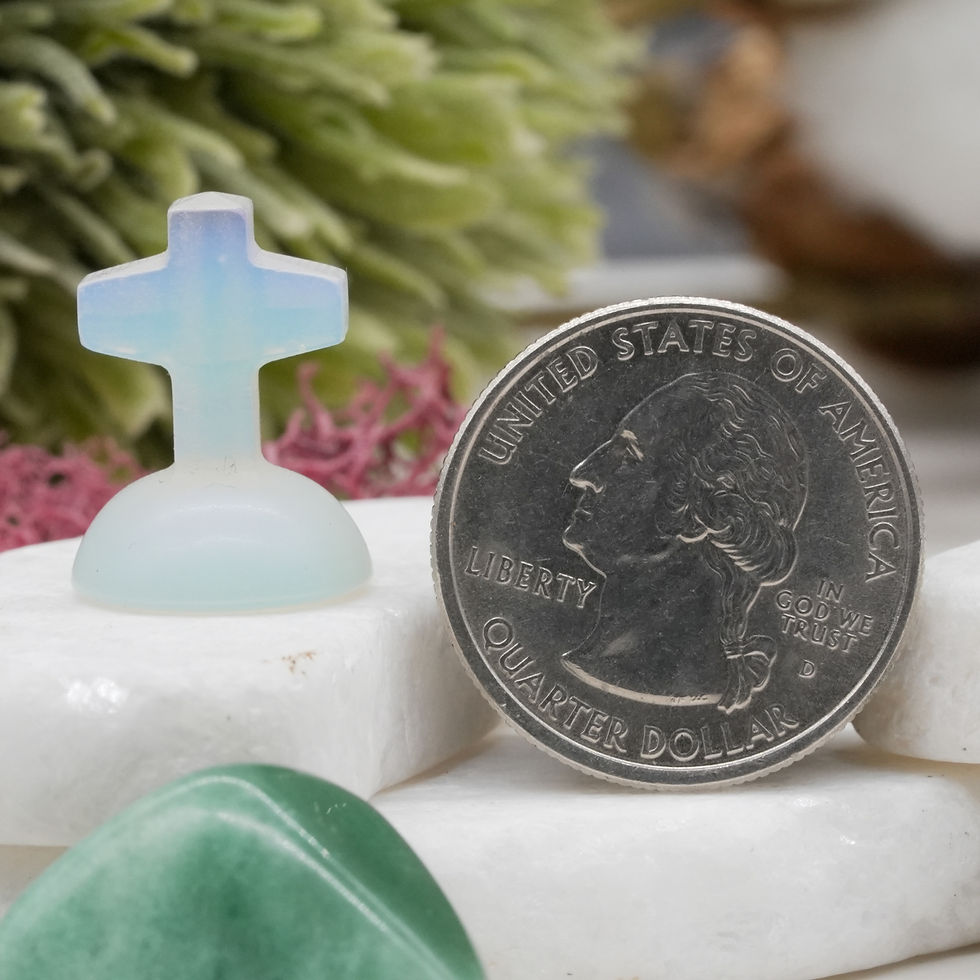 Miniatura: Opalite Mini Crystal Cross Carving Stone Faith Trinket Religious Stone Decor