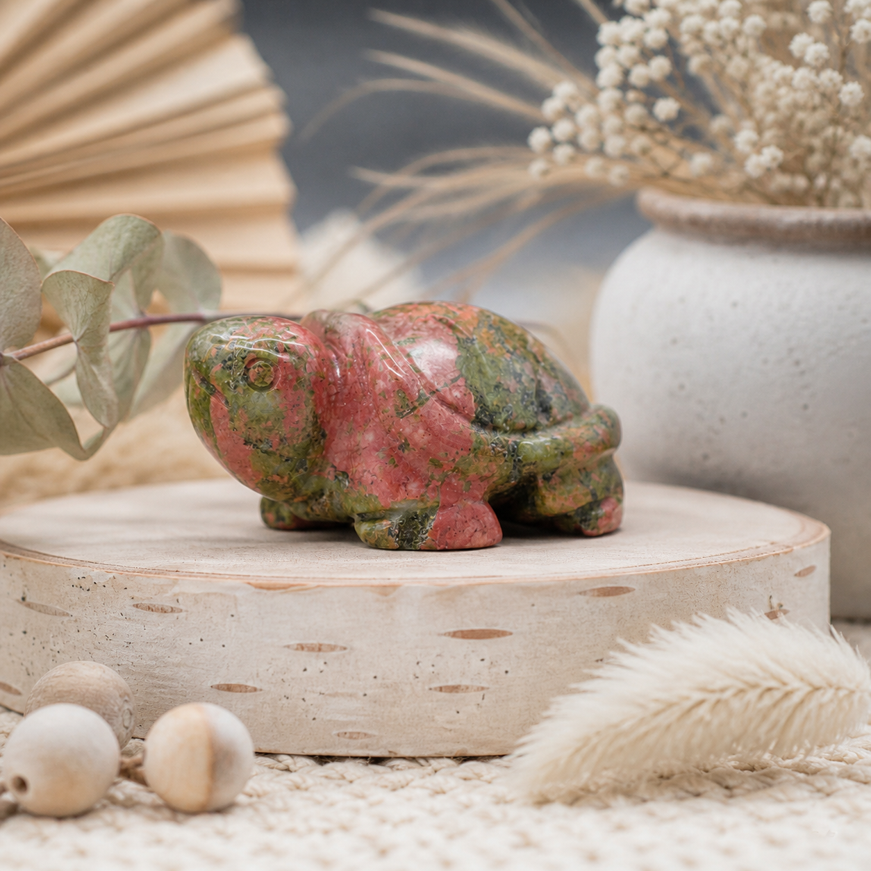 Unakite Crystal Carving Cute Turtle Figurine Gemstone Trinket Gift Tropical Boho