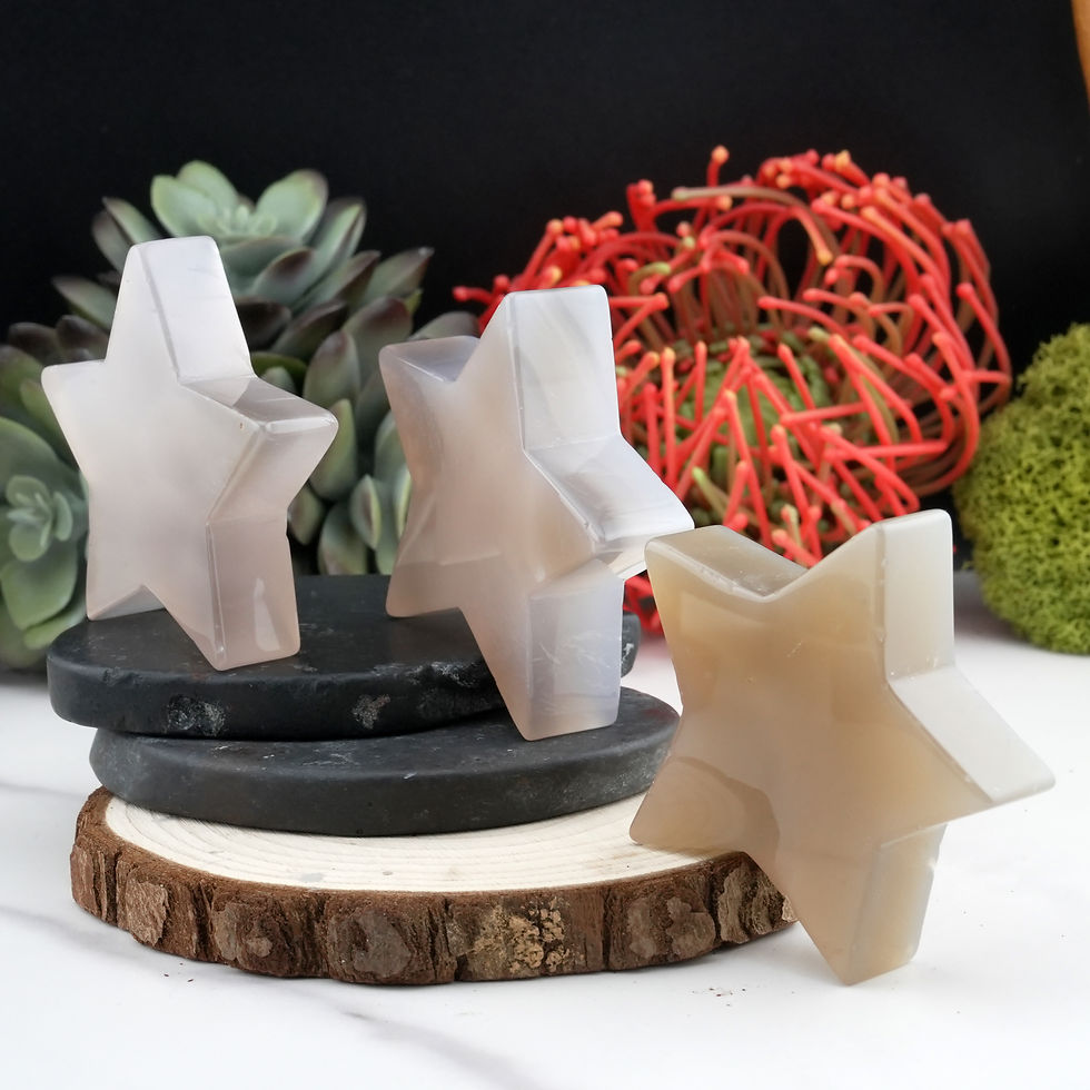 Miniatura: Agate Star Crystal Healing Decor Gift Spiritual Energy Stone Altar Display Star