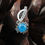 Thumbnail: Natural Stone Blue Apatite Crystal Stud Earrings 925 Silver Boho Jewelry Gift