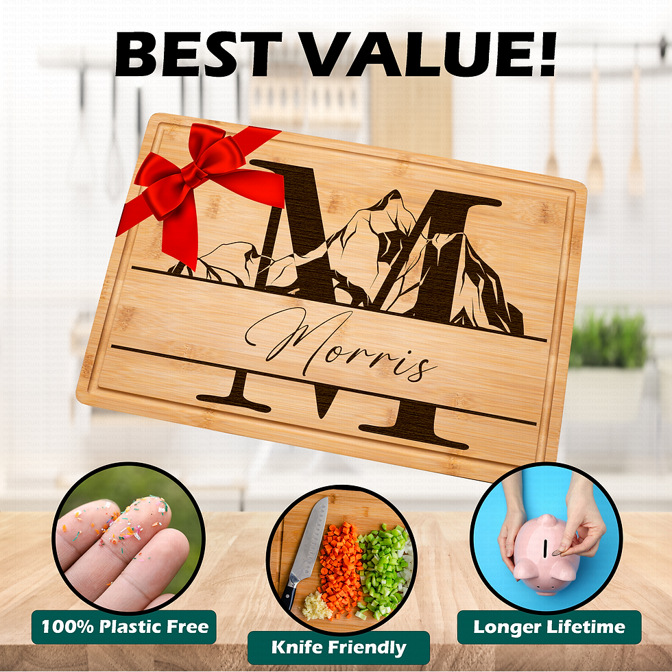 Miniatura: Personalized Cutting Board Custom Engraved Home Gift Mountain Decor Wedding Gift