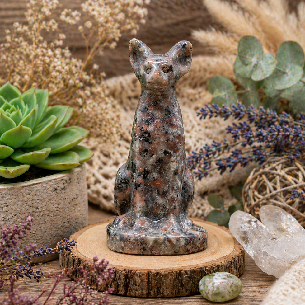 Miniatura: Yooperlite Crystal Cat Carving UV Reactive Glowing Cat Lover Animal Decor Gift