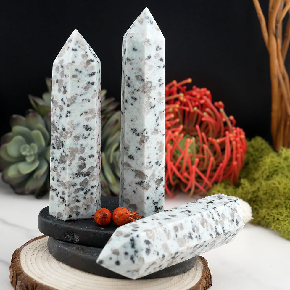 Miniatura: Kiwi Jasper Tower Crystal Healing Stone Spiritual Decor Gift Meditation Focus
