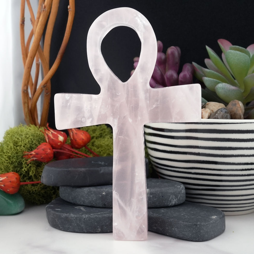 Miniatura: Rose Quartz Ankh Crystal Spiritual Protection Gift Pink Mystical Altar Decor