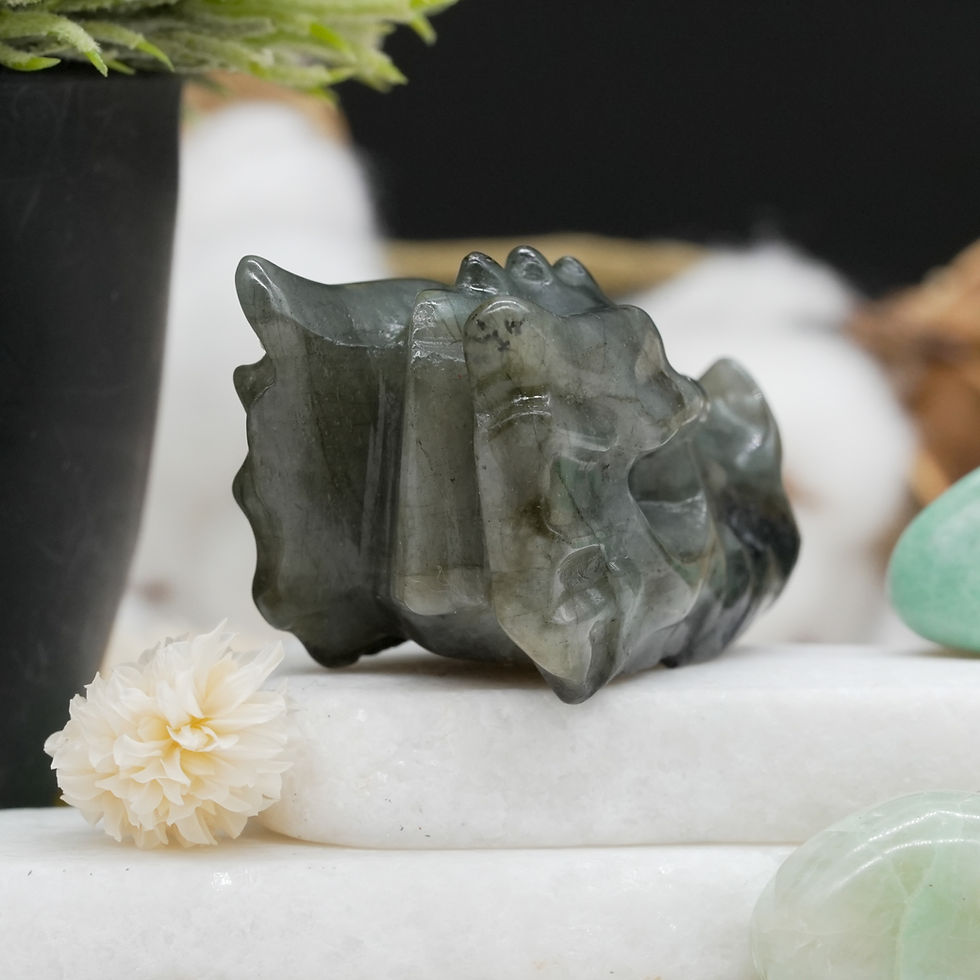 Miniatura: Labradorite Crystal Dragon Head Decor Mystic Creature Figurine Gift Decor Stone