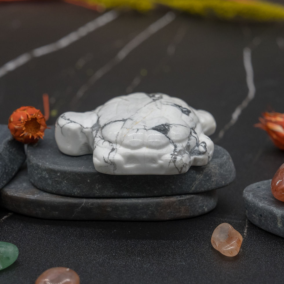 Miniatura: Howlite Turtle Crystal Figurine Spiritual Healing Decor Gift Energy Balancing