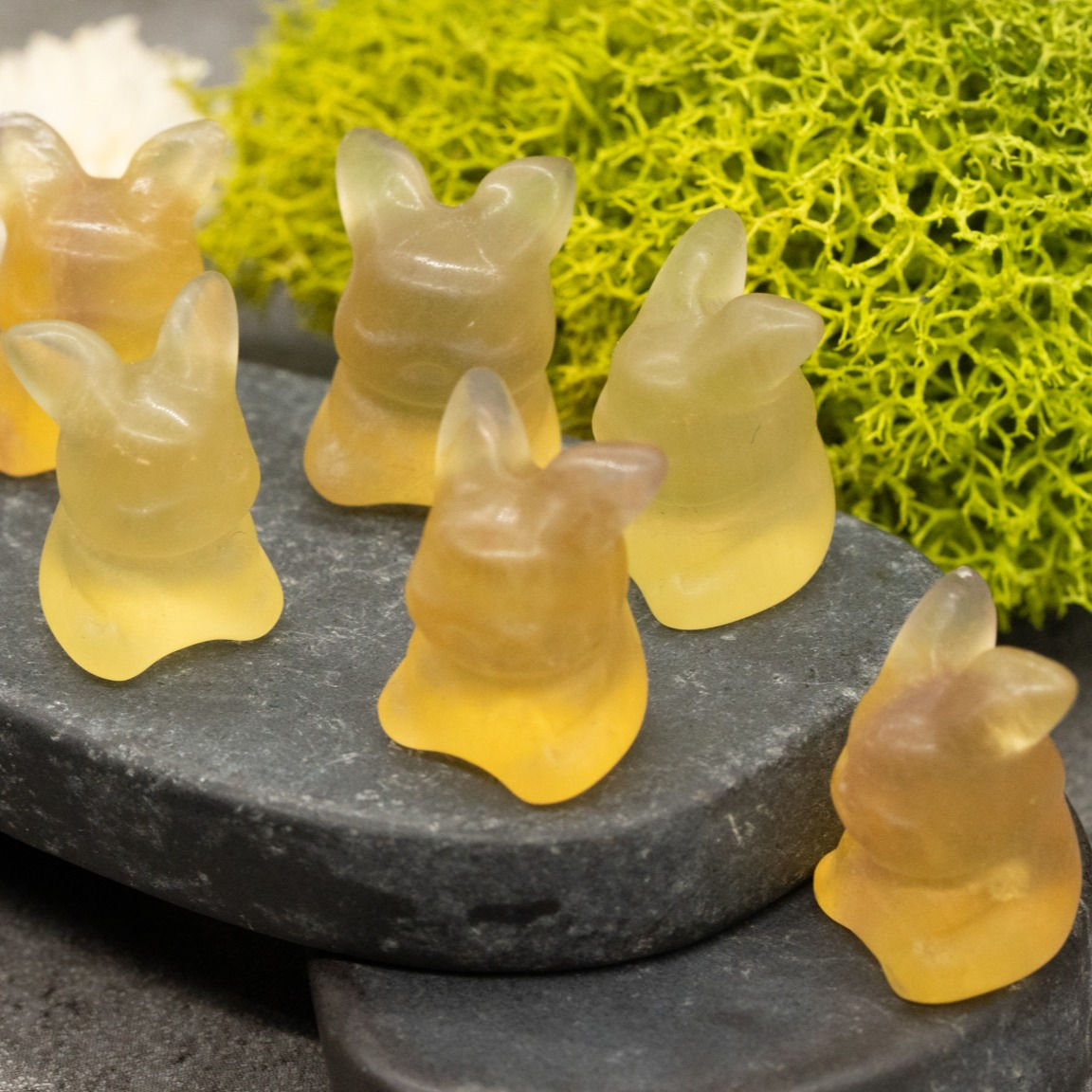 Yellow Fluorite Mini Pikachu Pokemon Lover Crystal Gift Anime Figurine Miniature