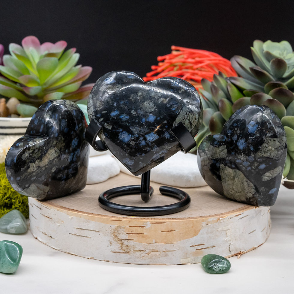 Thumbnail: Natural Blue Que Sera Crystal Heart Carving Spiritual Healing Meditation Stone