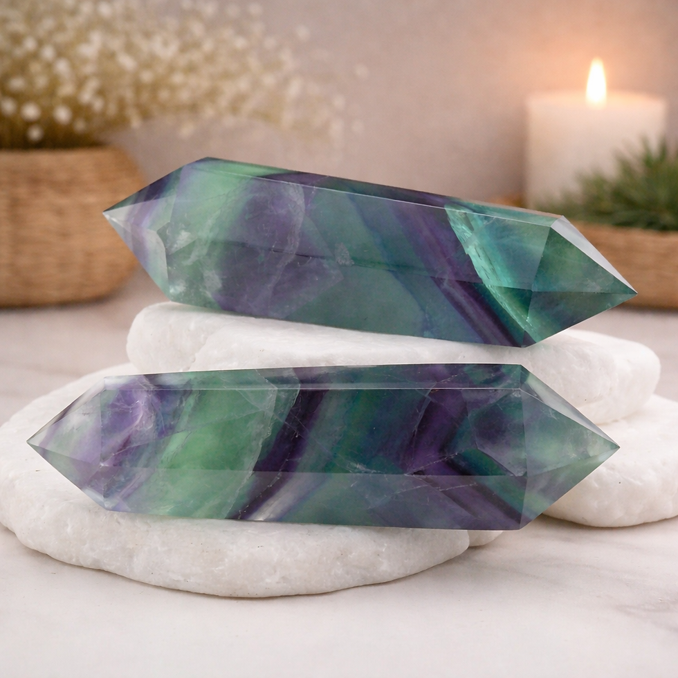 Miniatura: Fluorite DT Crystal Wand Healing Stone Spiritual Gift Meditation Decor Energy
