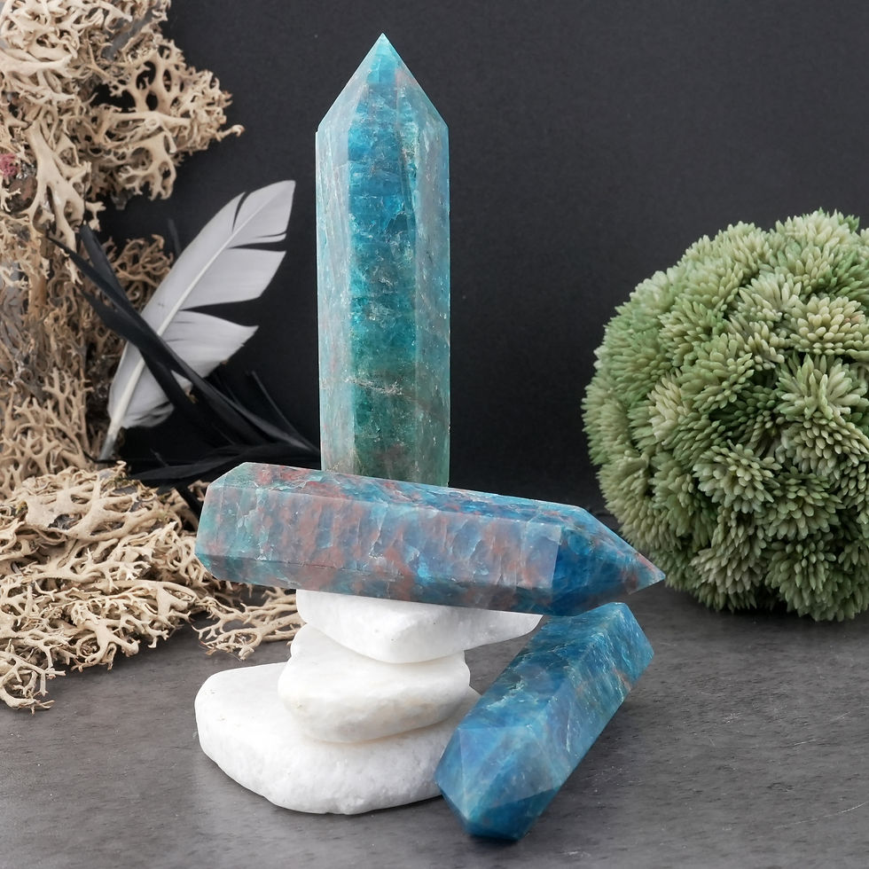 Miniatura: Blue Apatite Crystal Tower Point Healing Protection Crystals Home Decor Gift