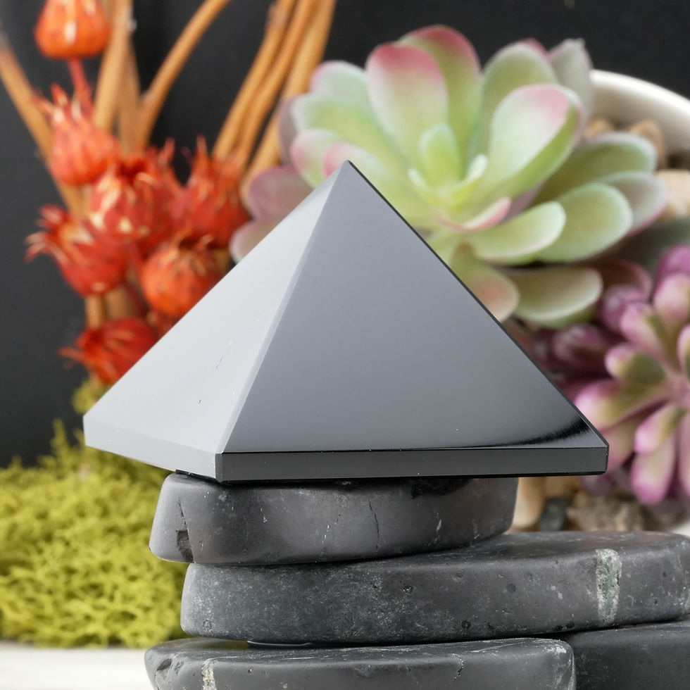 Thumbnail: Black Obsidian Crystal Pyramid Healing Protection Stone Trinket Home Decor Gift