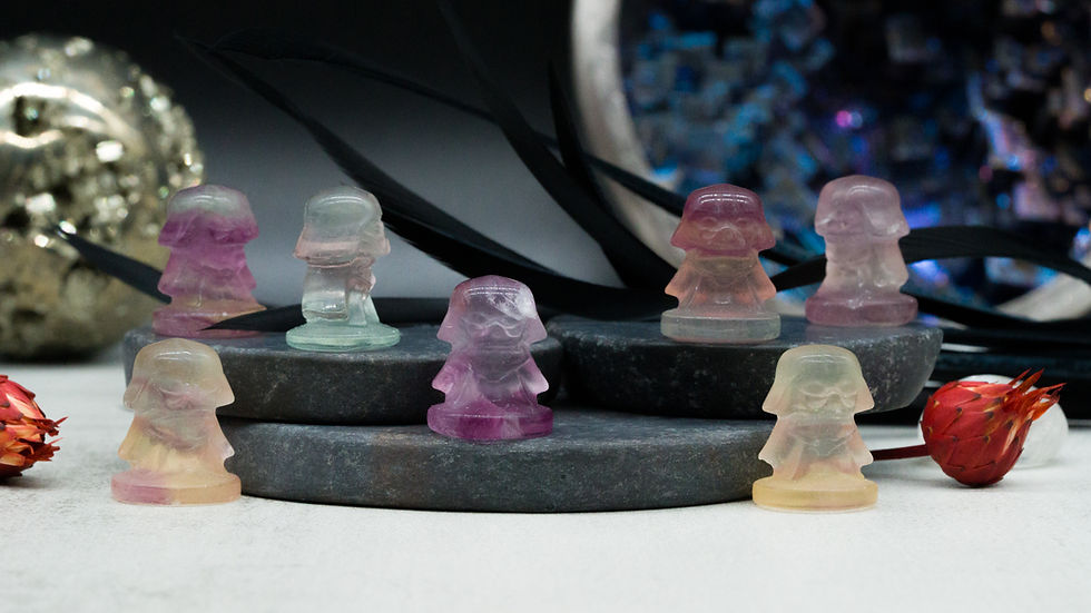 Miniatura: Fluorite Mini Darth Vader Figurine Crystal Figurine Dark Side Sith Master Decor