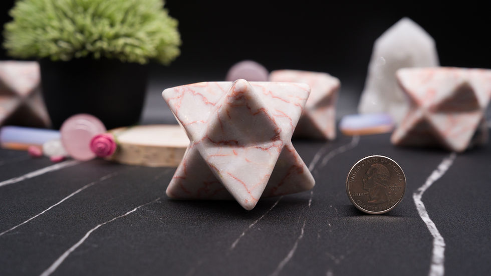 Thumbnail: Red Network Jasper Crystal Merkaba Star Carving Spiritual Healing Meditation