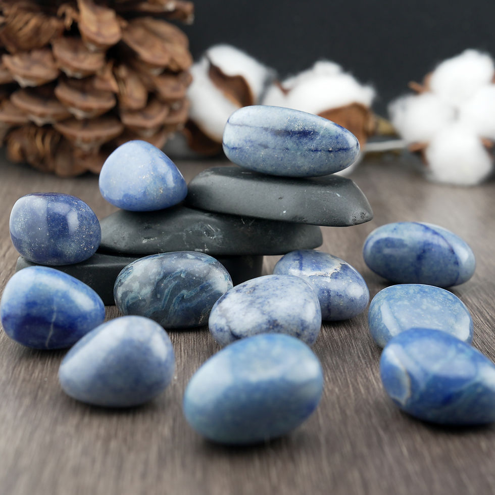 Thumbnail: Blue Aventurine Tumbled Stone Pocket Healing Protection Chakra Meditation Gift