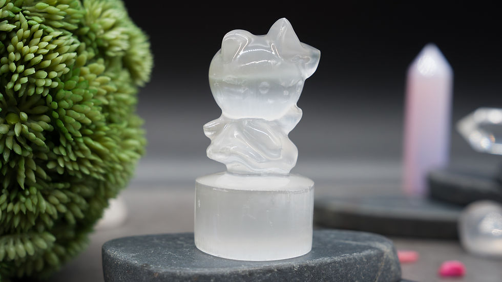 Thumbnail: Selenite Hello Kitty Crystal Carving