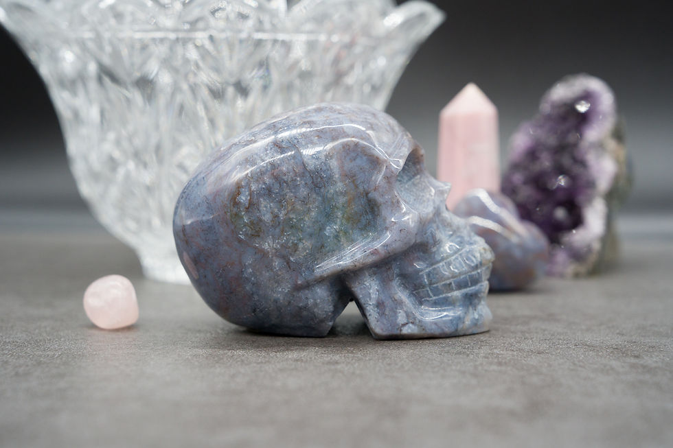 Miniatura: Ocean Jasper Crystal Skull Carving Spooky Decor Spiritual Healing Protection