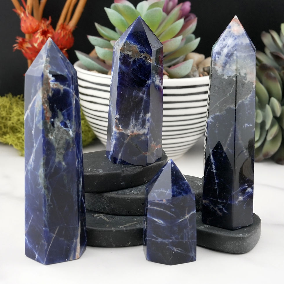 Miniatura: Sodalite Tower Crystal Healing Energy Stone Meditation Rock Home Decor Gift Blue
