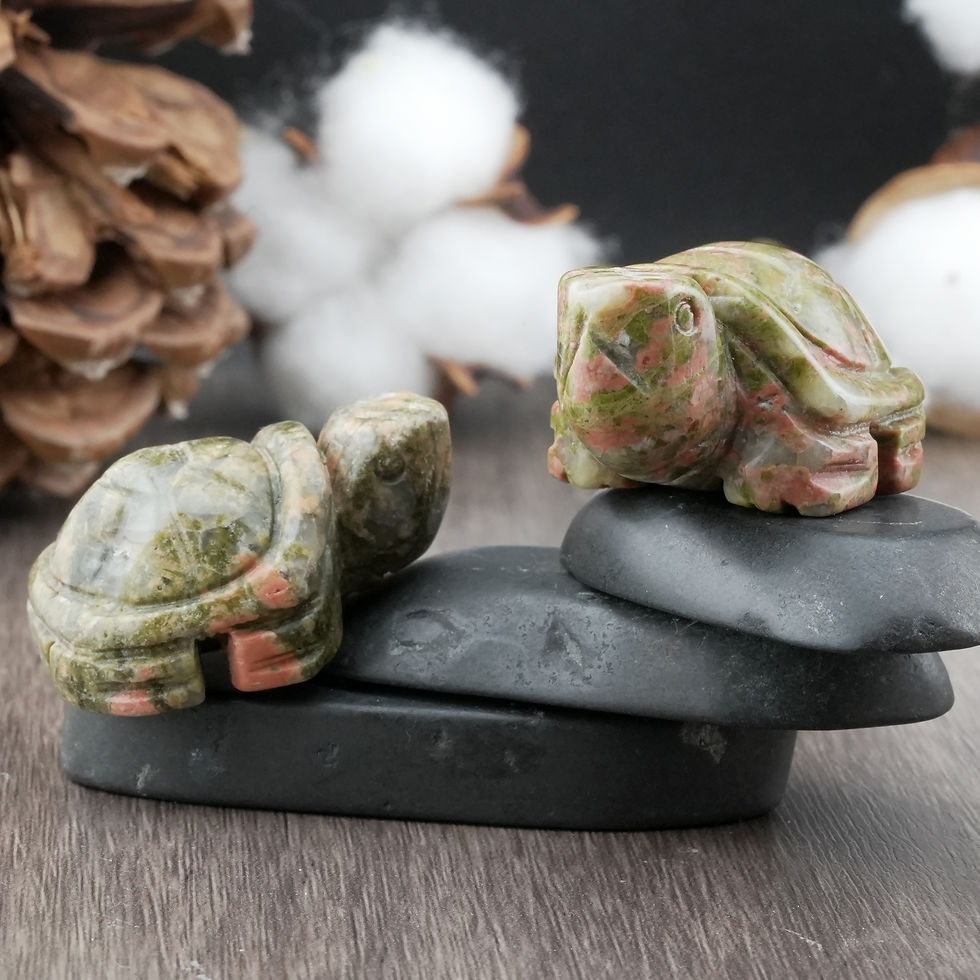 Miniatura: Unakite Crystal Carving Cute Turtle Figurine Gemstone Trinket Gift Tropical Boho