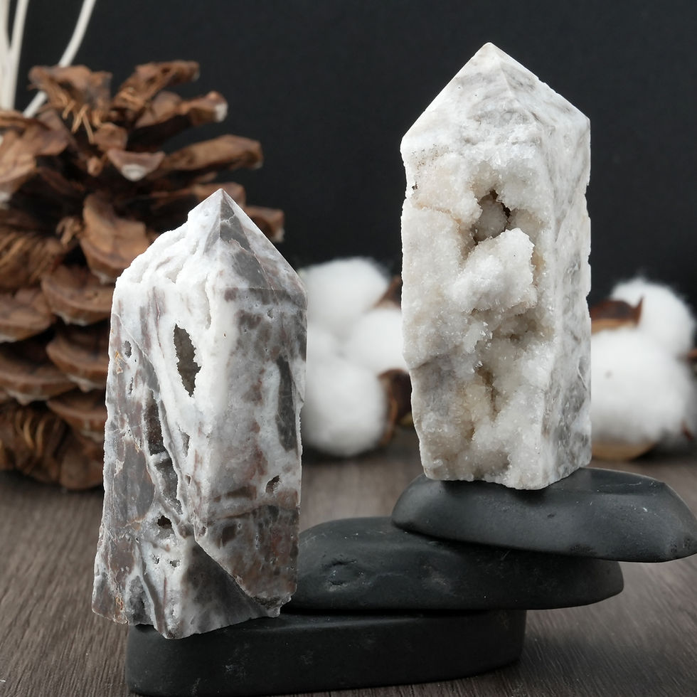 Miniatura: Druzy Sphalerite Tower Crystal Energy Healing Decor Spiritual Meditation Gift