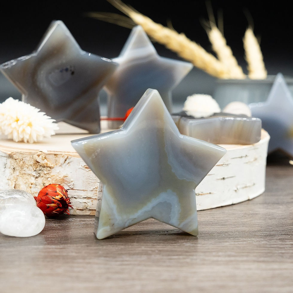 Miniatura: Agate Star Crystal Healing Decor Gift Spiritual Energy Stone Altar Display Star