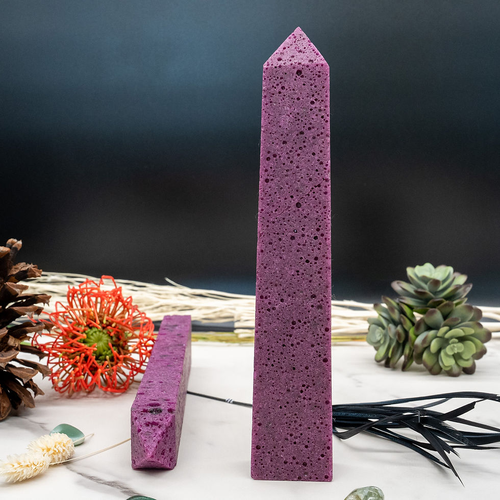 Miniatura: Honeycomb Ruby Big 4 Side Tower Crystal Healing Decor Spiritual Gift Pink Stone